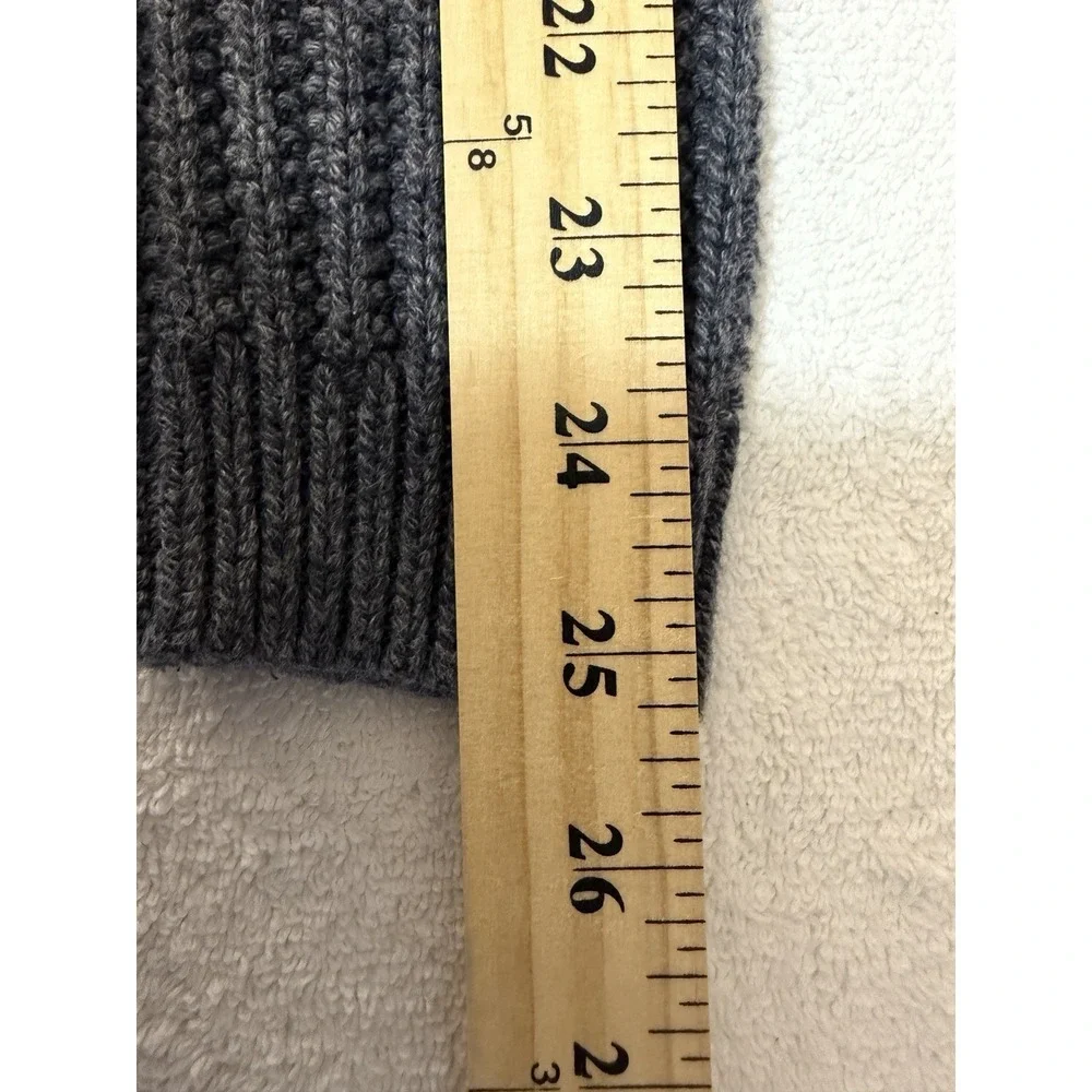 Eddie Bauer Mens Blue Grey Cotton Chunky Knit Crewneck Fisherman Sweater Sz M - Picture 9 of 9